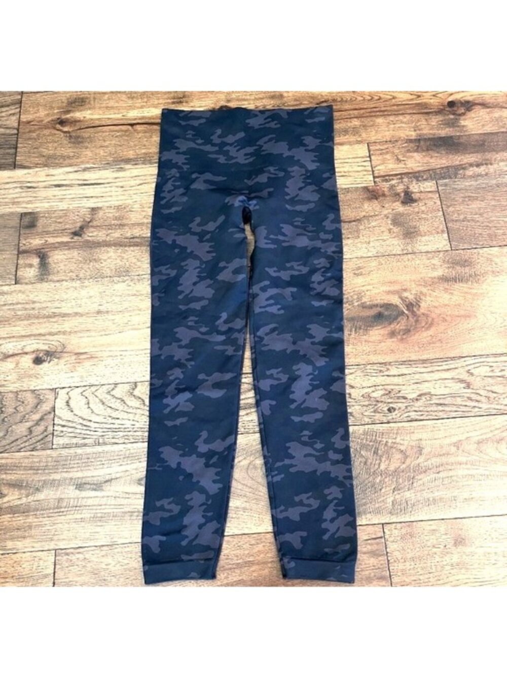 Spanx EcoCare Seamless Black Camo High Waisted Leggings size XL Comfort Grunge